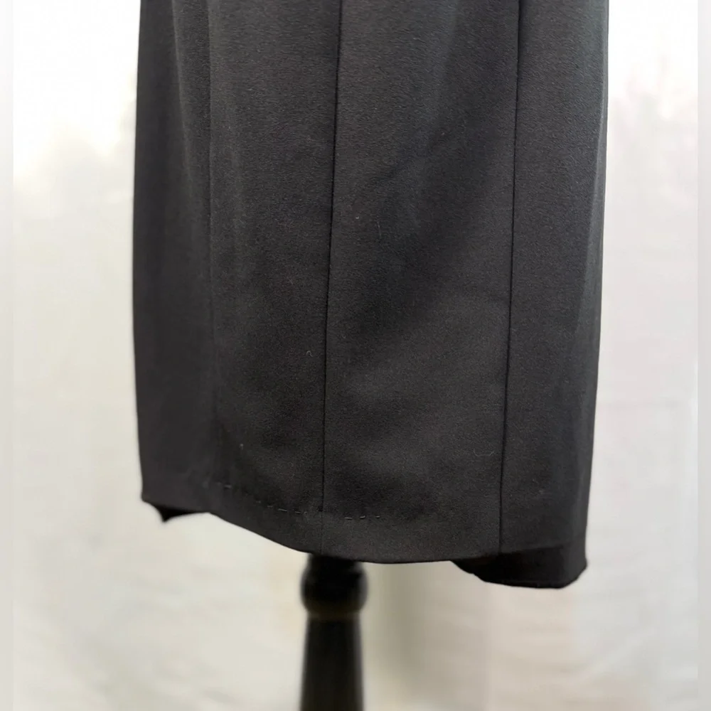 Calvin Klein Black Midi Dress with Bow Tie at Neckline Backside Zip Up Size 12 - Picture 5 of 15
